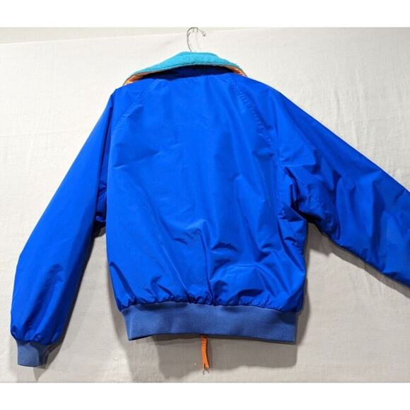 Vtg 90's Men's S COLUMBIA Jacket Radial Sleeve Fleece Lined Blue Orange Neon LGE - Picture 9 of 11
